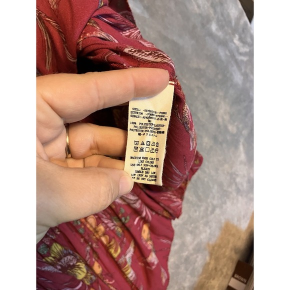 FREE PEOPLE S Printed Tunic Top Dress Boho Floral Hummingbird Tiered Lightweight - Picture 6 of 8